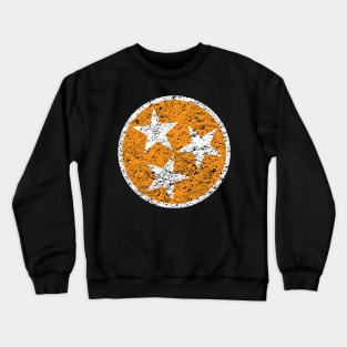 Tennessee Flag Symbol - Orange Distressed Crewneck Sweatshirt